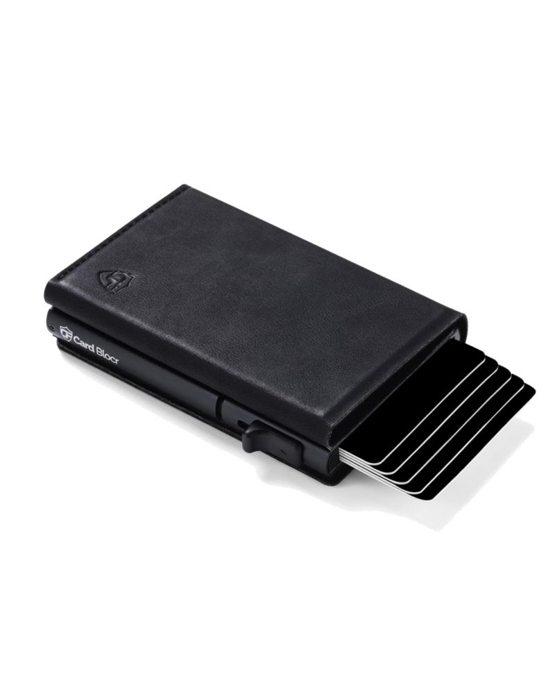 Men's Card Blocr Slim RFID Blocking Credit Card Wallet Black PU Leather
