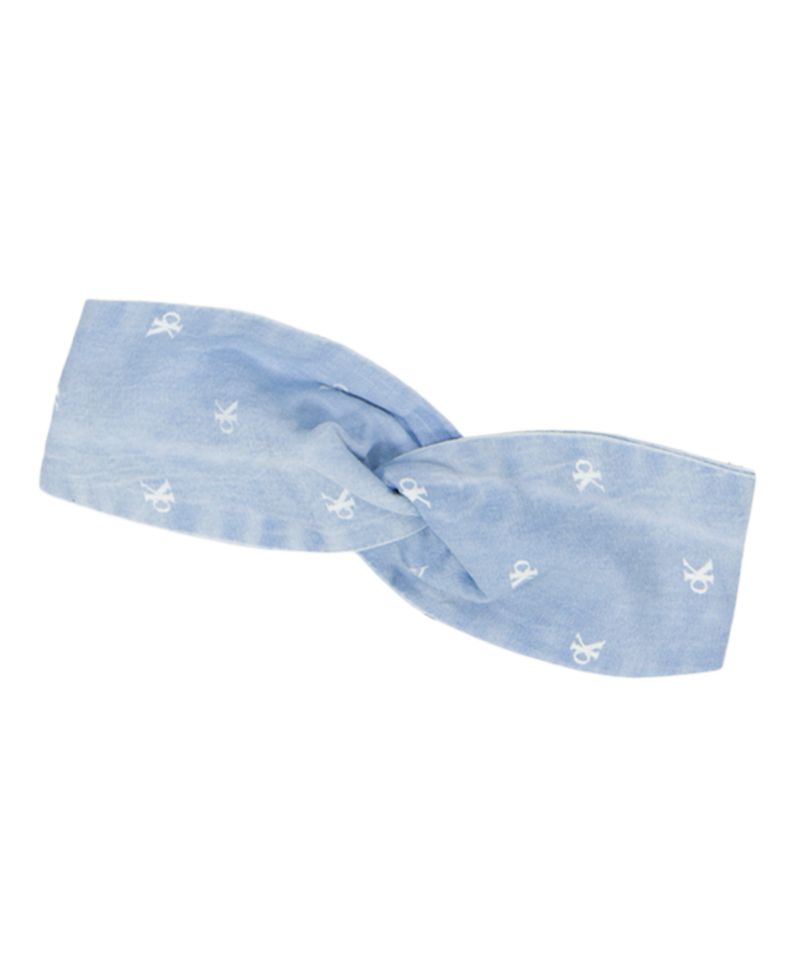 Baby Girls' Monogram Print Denim Sunsuit and Headband