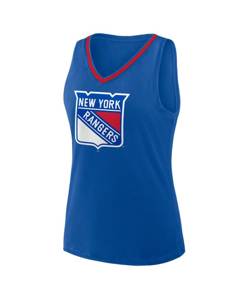 Women's Blue New York Rangers Stellar Win V-Neck Tank Top