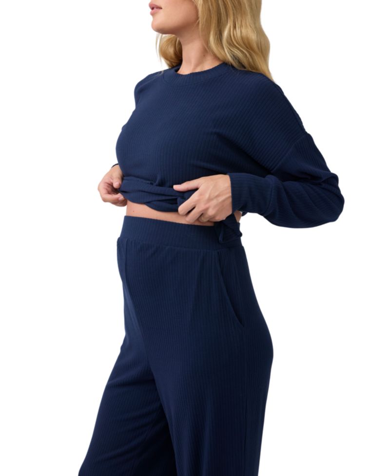 Maternity High-Rise Wide-Leg Pull-On Pants