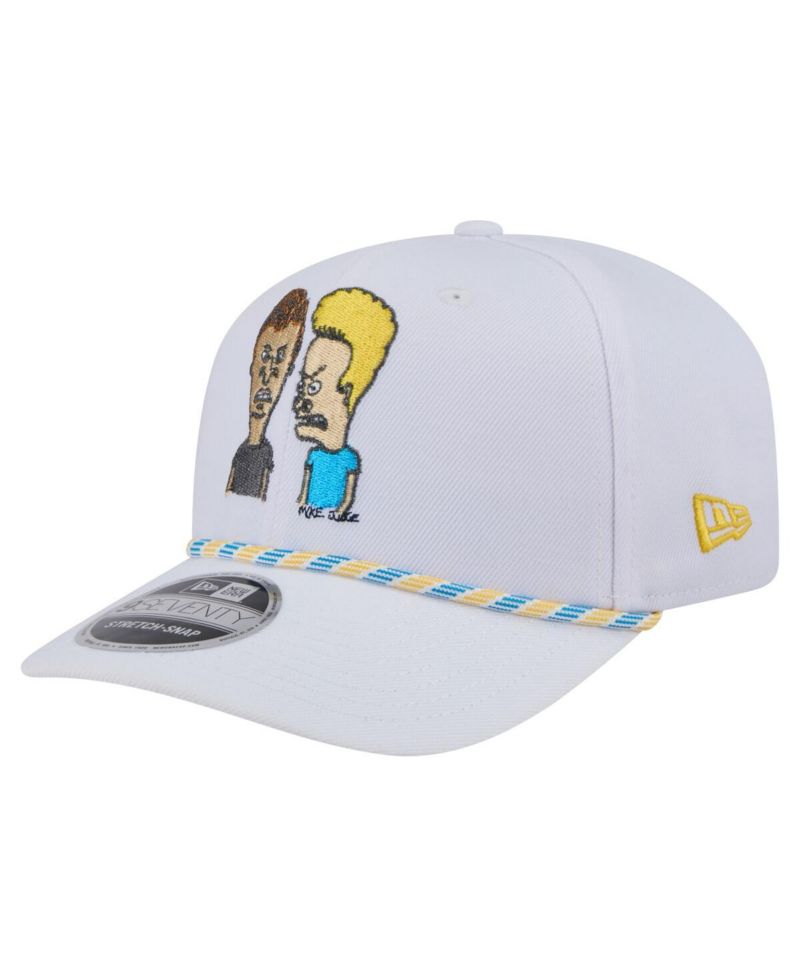 Men's White Beavis and Butt-Head Rope 9SEVENTY Stretch-Snap Adjustable Hat