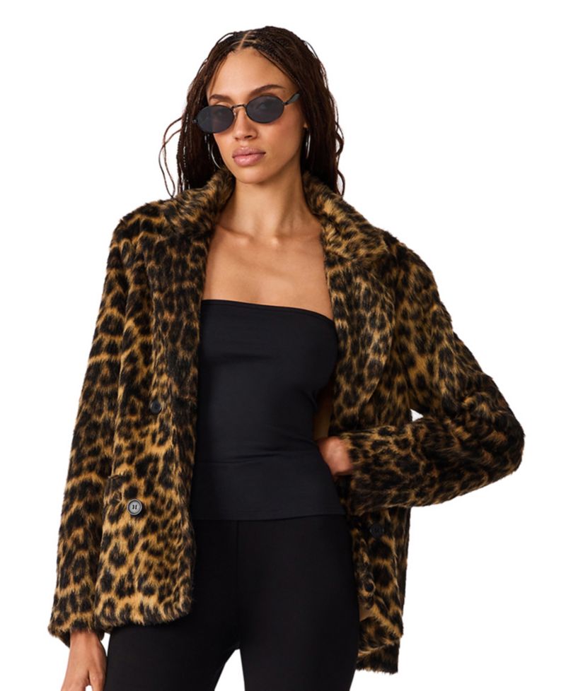 Women's Madley Leopard-Print Faux Fur Jacket