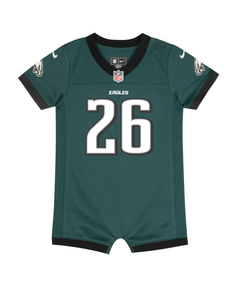 Baby Boys and Girls Saquon Barkley Midnight Green Philadelphia Eagles Game Romper Jersey