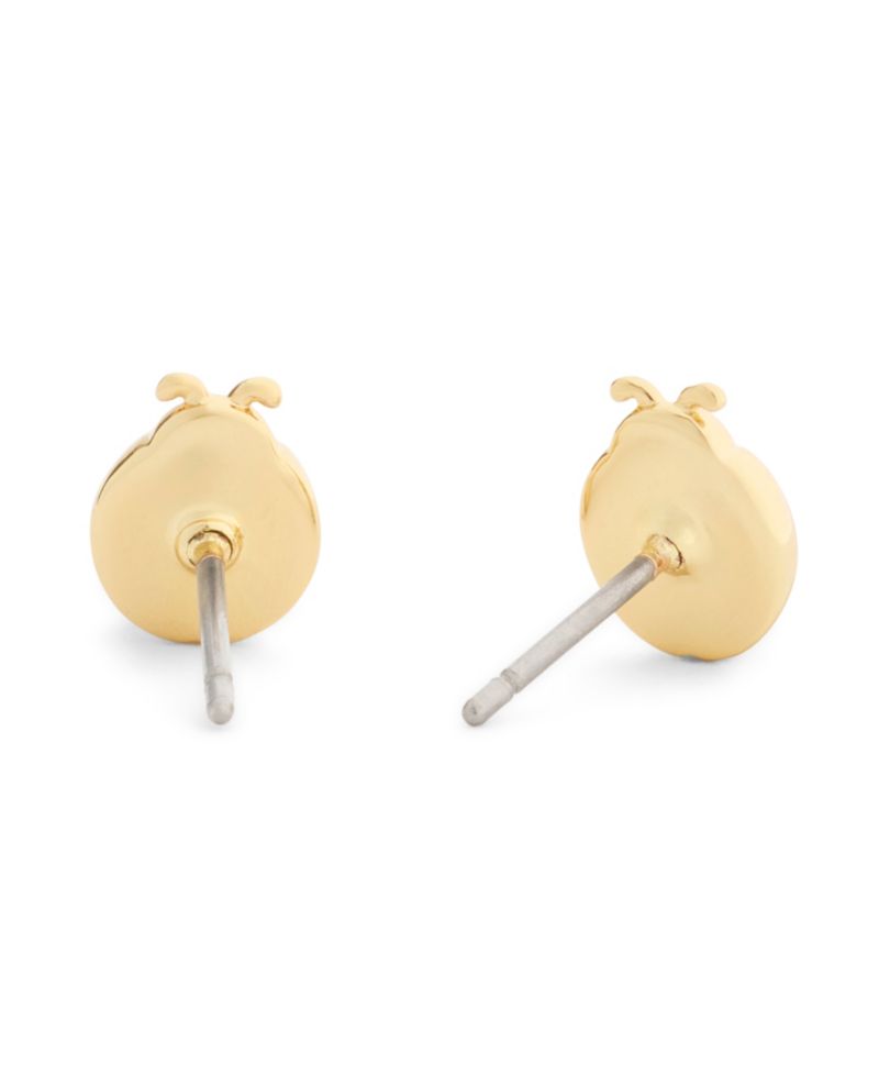 Faux Stone Ladybug Stud Earrings