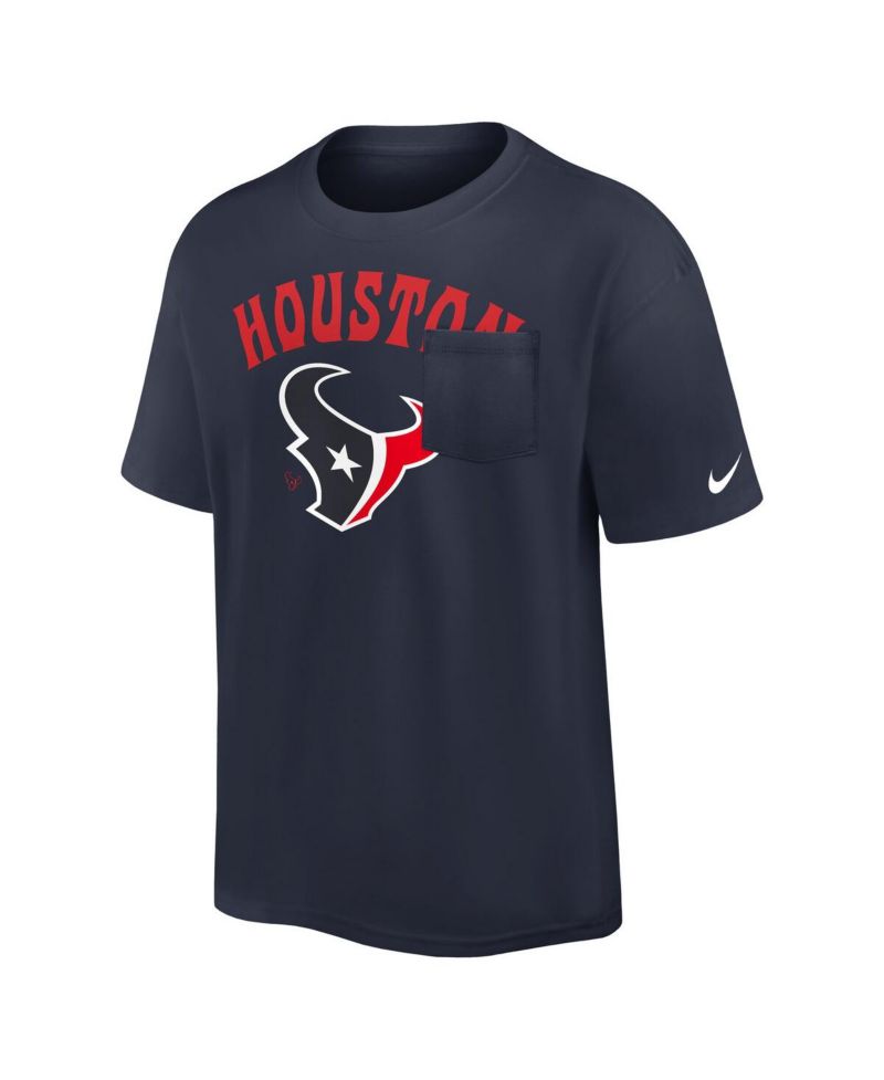 Men's Navy Houston Texans Rewind Heavy Max 90 Pocket T-Shirt