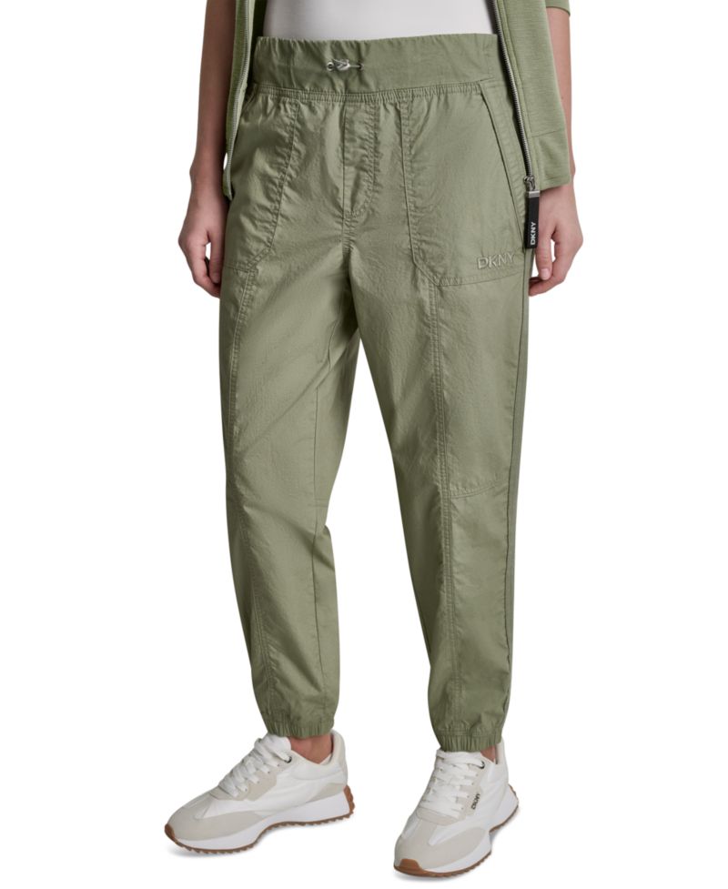 Women's High-Rise Cotton Poplin Bungee Joggers