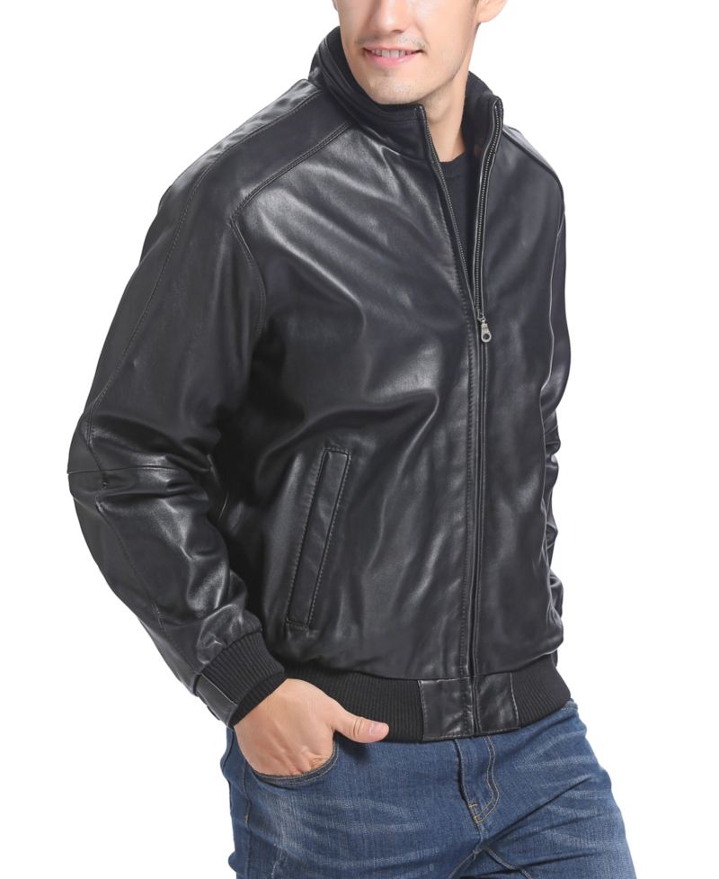 Men's City Leather Bomber Jacket