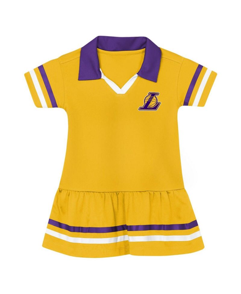 Girls Gold Los Angeles Lakers Star Player Fashion Dress