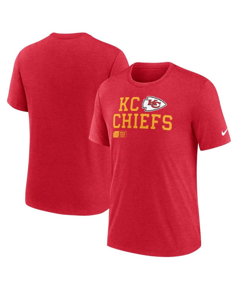 Men's Red Kansas City Chiefs Overlap Lockup Tri-Blend T-Shirt