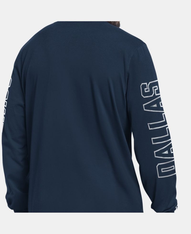 Men's Navy Dallas Cowboys Clutch Hit II Long-Sleeve T-Shirt
