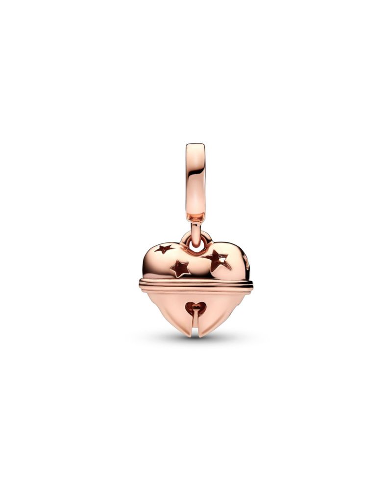 Rose Gold Plated Heart Bell Dangle Charms