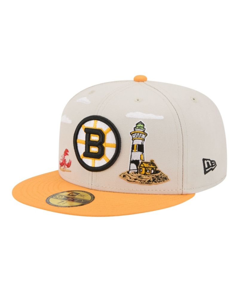 Men's Tan/Gold Boston Bruins Localized City Icon 59FIFTY Fitted Hat