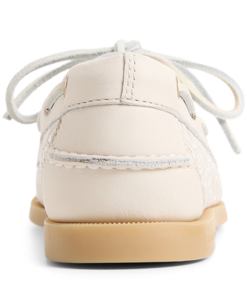 Women's Authentic Embroidered Perforated Round Toe Boat Shoes