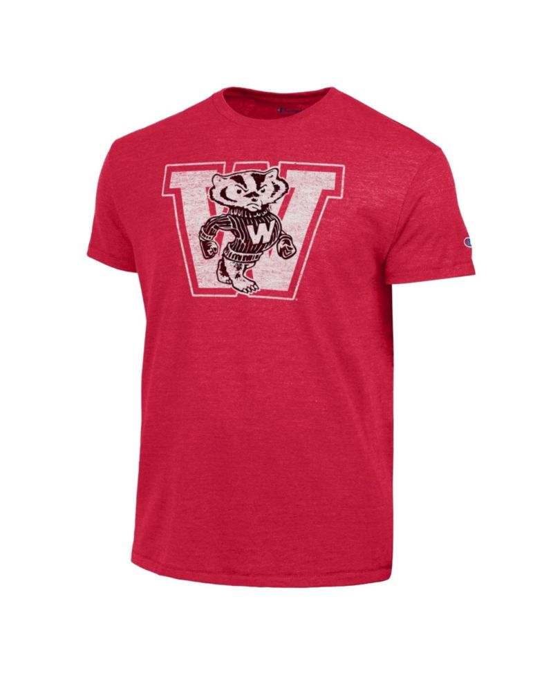 Men's Red Wisconsin Badgers Triumph Tri-Blend T-Shirt