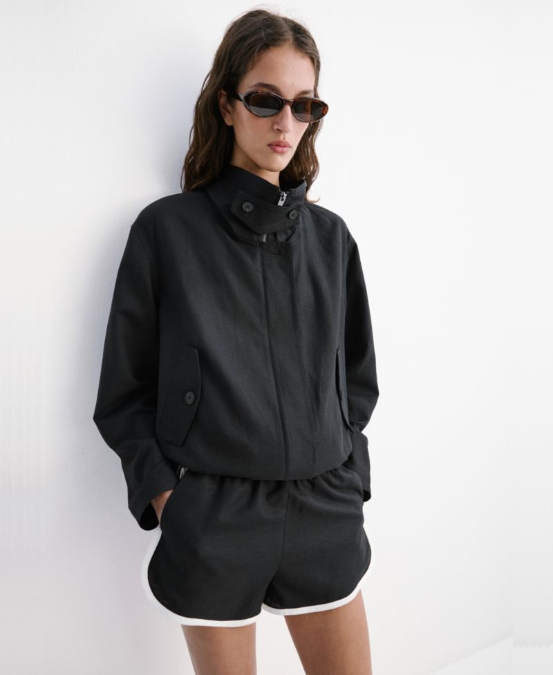 Women's Funnel-Neck Bomber Jacket