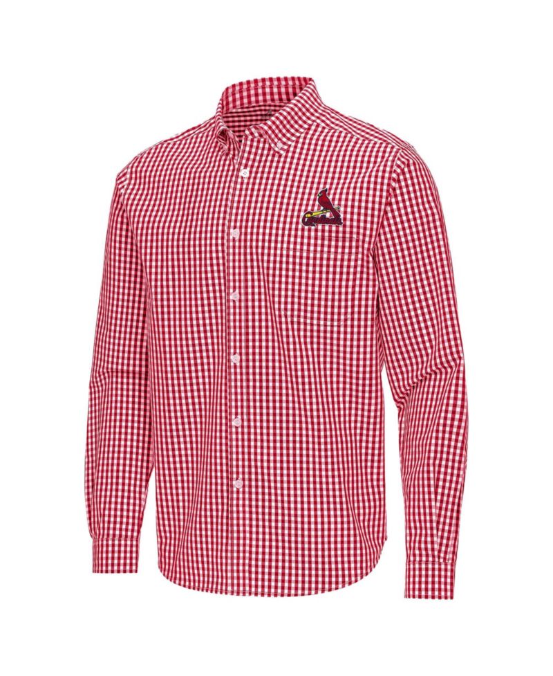 Men's Red St. Louis Cardinals Ellis Woven Tri-Blend Button-Down Shirt