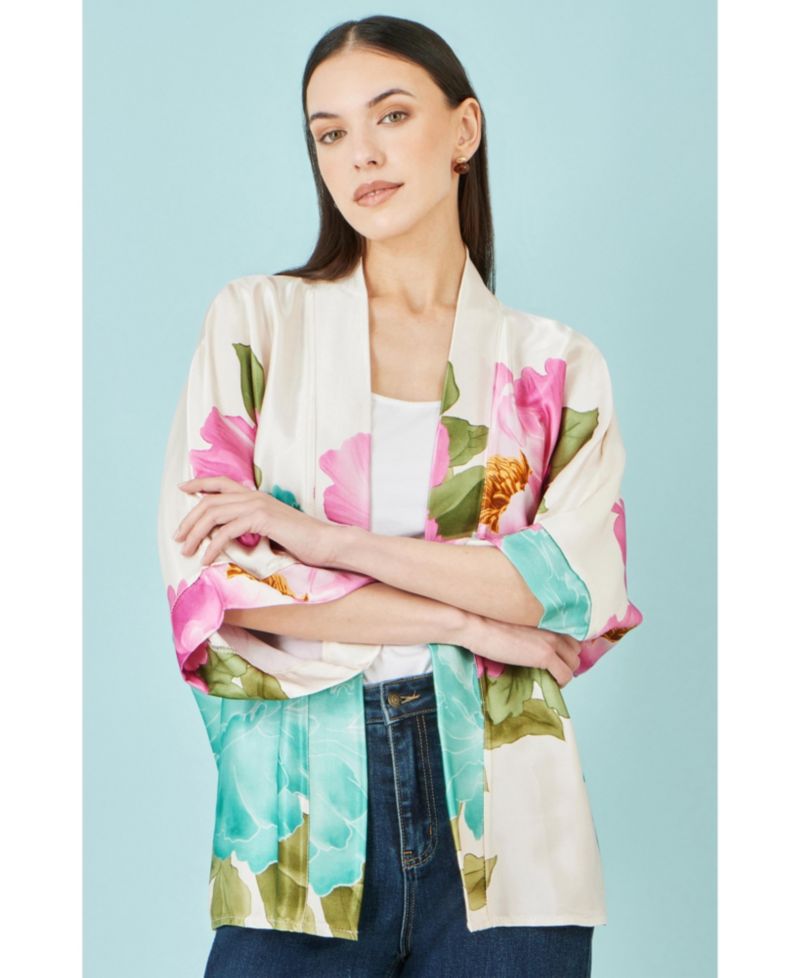 Womens Floral Print Relaxed Jacket