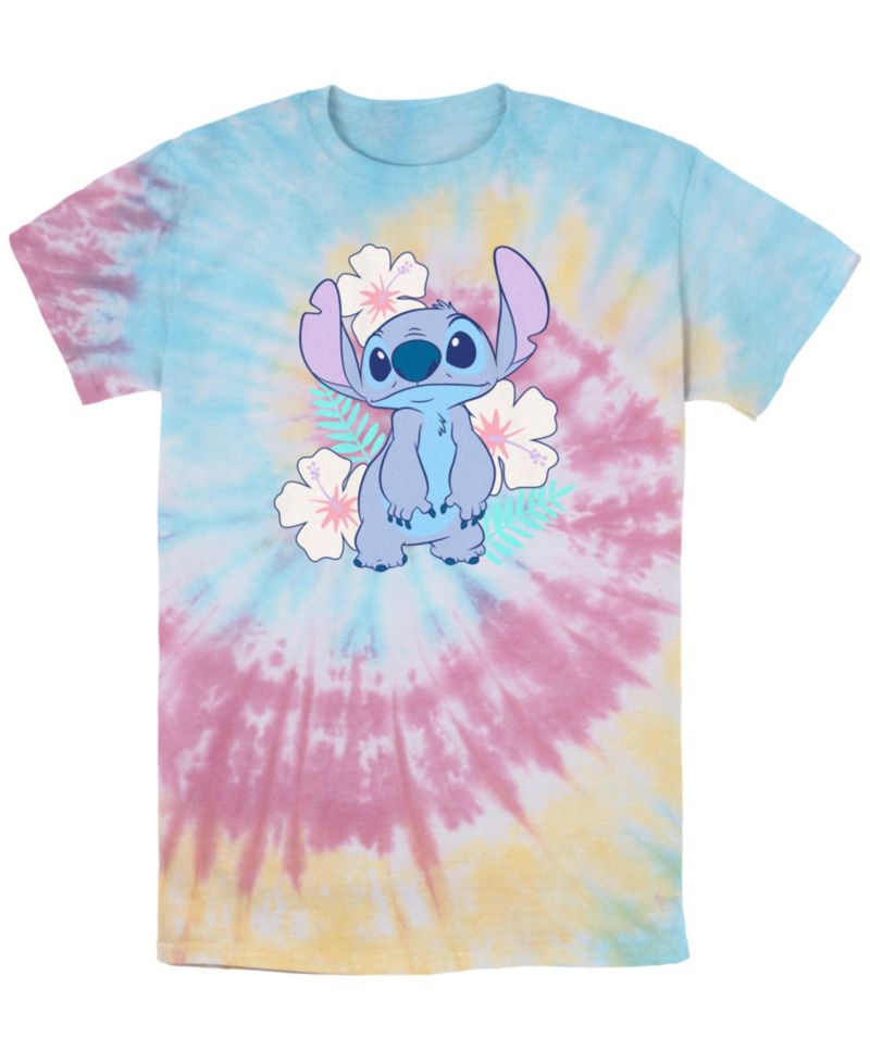 Men's Stitch Flower Set Short Sleeve Tie Dye T-Shirt