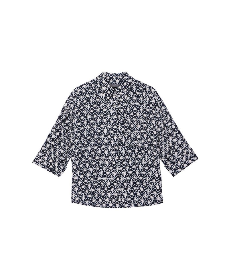 Women's Geometric-Print Resort 3/4-Sleeve Shirt