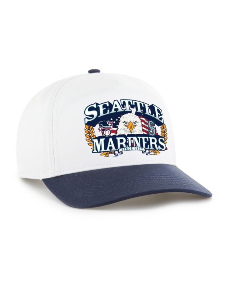 Men's White/Navy Seattle Mariners Americana Eagle Hitch Adjustable Hat
