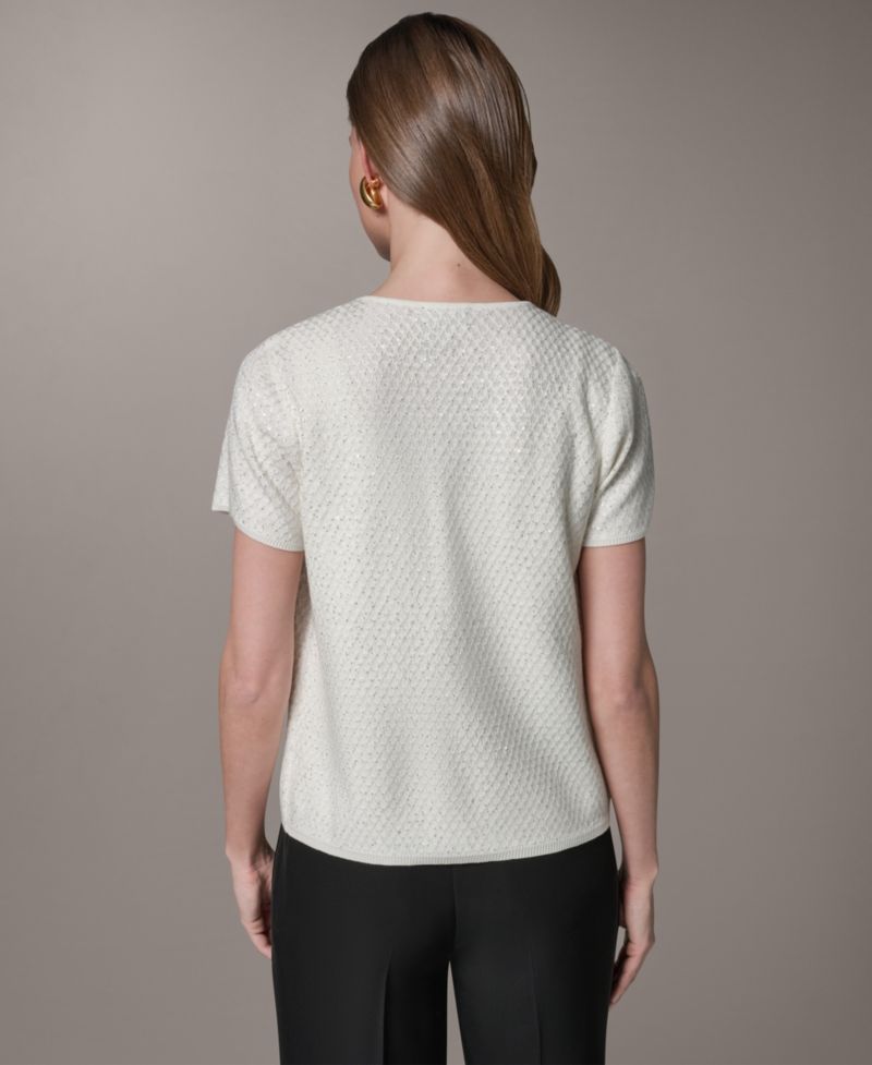 Women's Short-Sleeve Sequin Cardigan