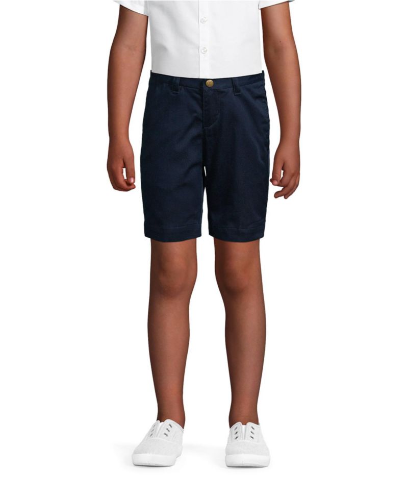 Big Girls School Uniform Slim Plain Front Blend Chino Shorts