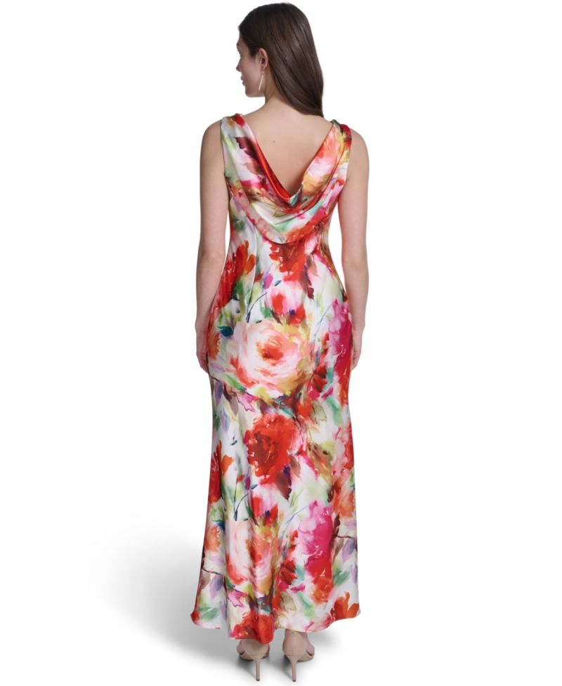 Women's Sleeveless Drape Cowl Neck Gown