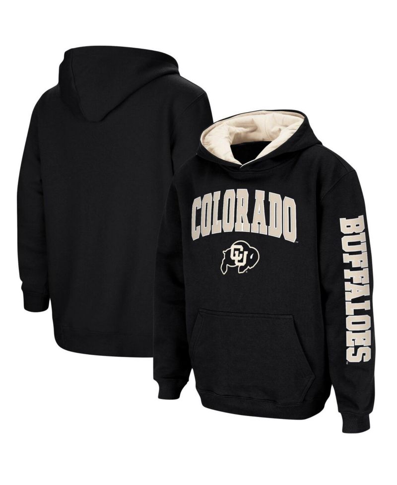 Big Boys Black Colorado Buffaloes 2-Hit Team Pullover Hoodie