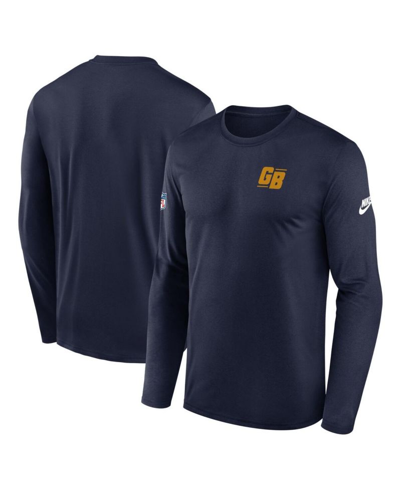 Men's Navy Green Bay Packers The 1923 Classic Sideline Logo Dri-FIT Long Sleeve Legend T-Shirt
