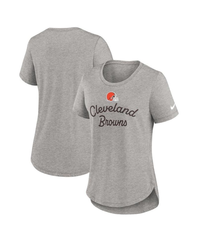 Nike Women's Gray Cleveland Browns Script Tri-Blend T-Shirt