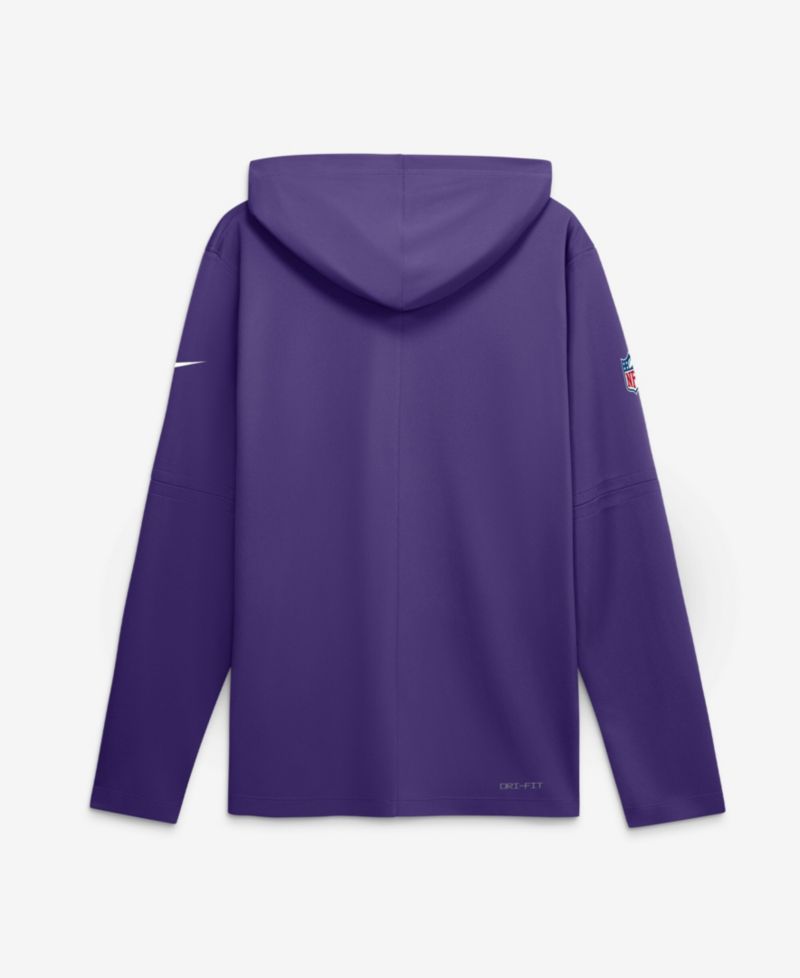 Men's Purple Minnesota Vikings Sideline Lightweight Long Sleeve Hooded Dri-FIT T-Shirt