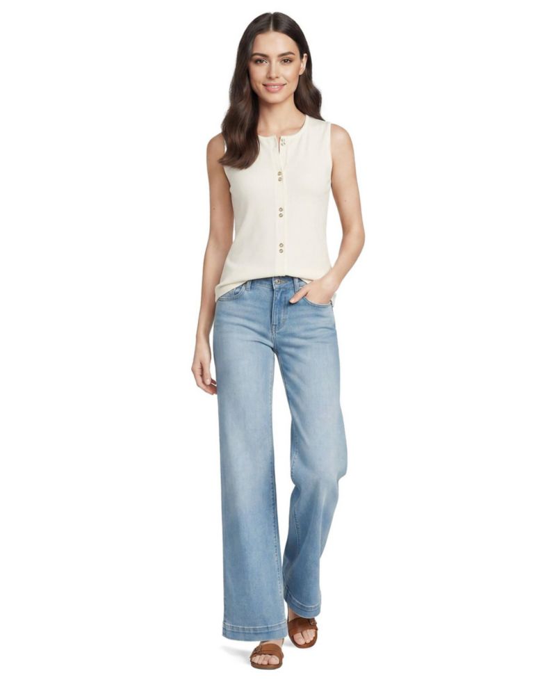 Women's Ribbed Button Tank