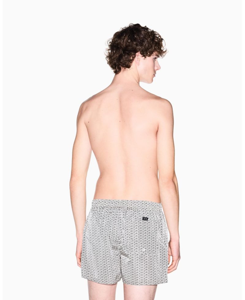 Men's Allover Logo Print Swim Trunk