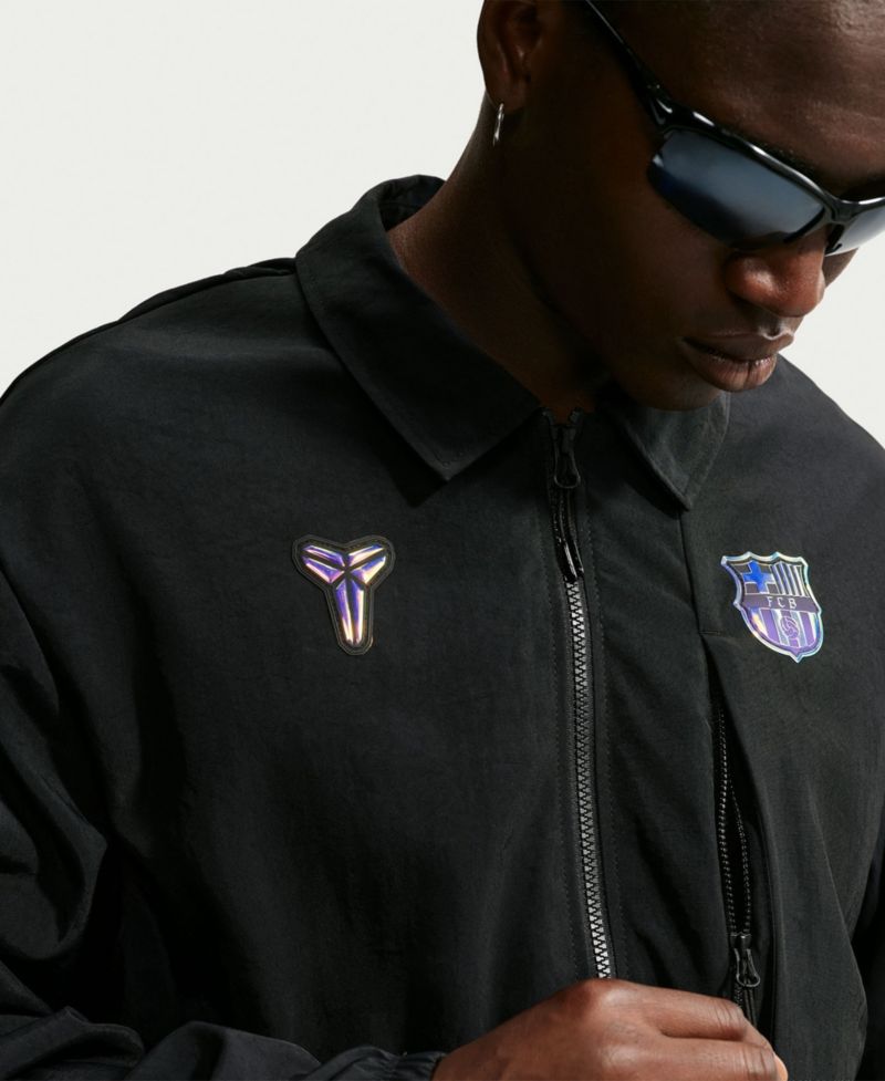 Men's Black Barcelona 2026/27 Away Woven Full-Zip Jacket