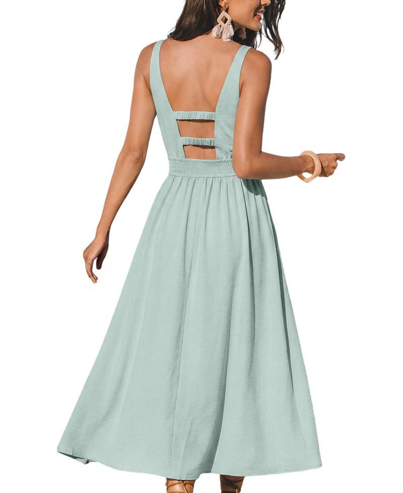Women's Grand Entrance Green Midi Beach Dress