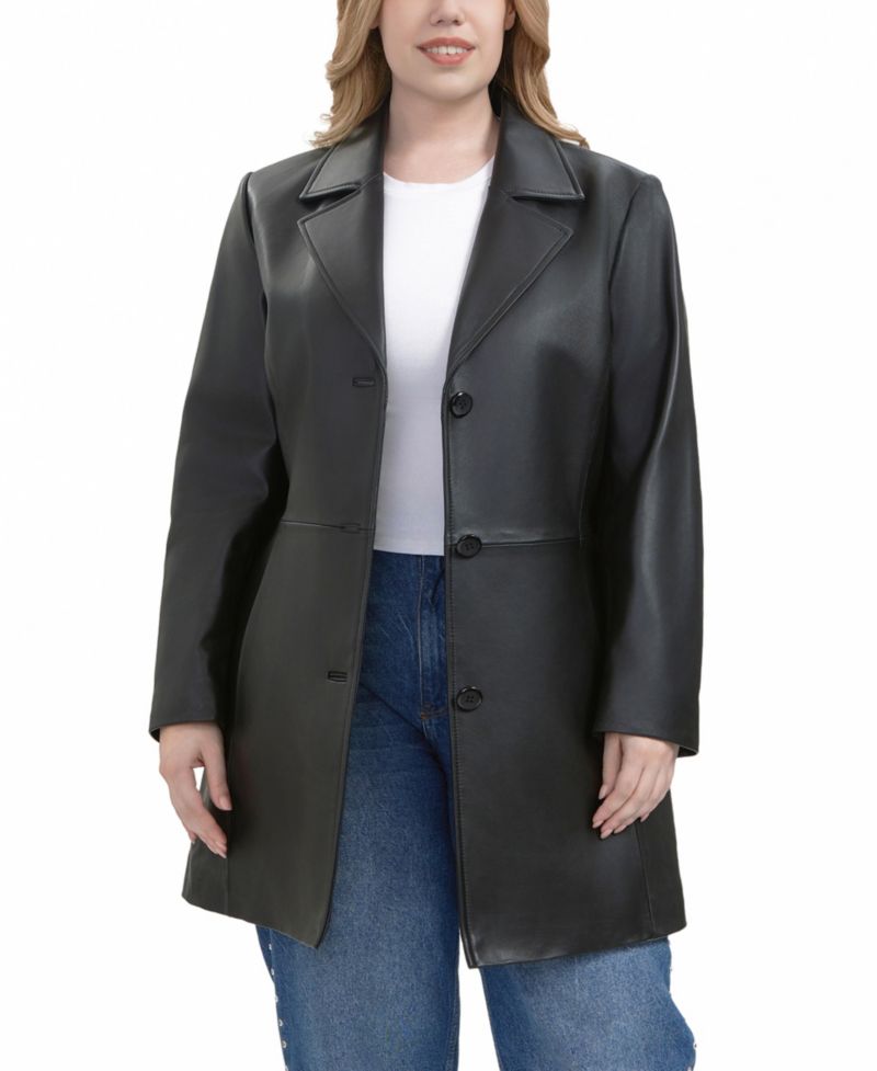 Plus Size Irina Leather Coat