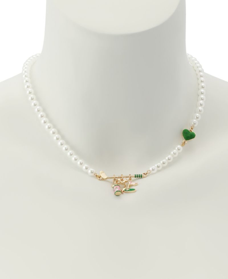 Faux Stone Golf Bib Mother of Pearl Necklace