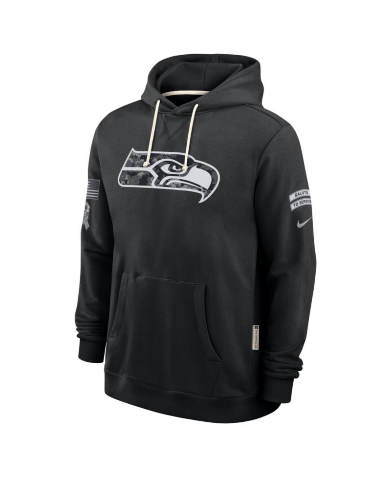 Men's Black Seattle Seahawks 2026 Salute to Service Sideline Pullover Hoodie