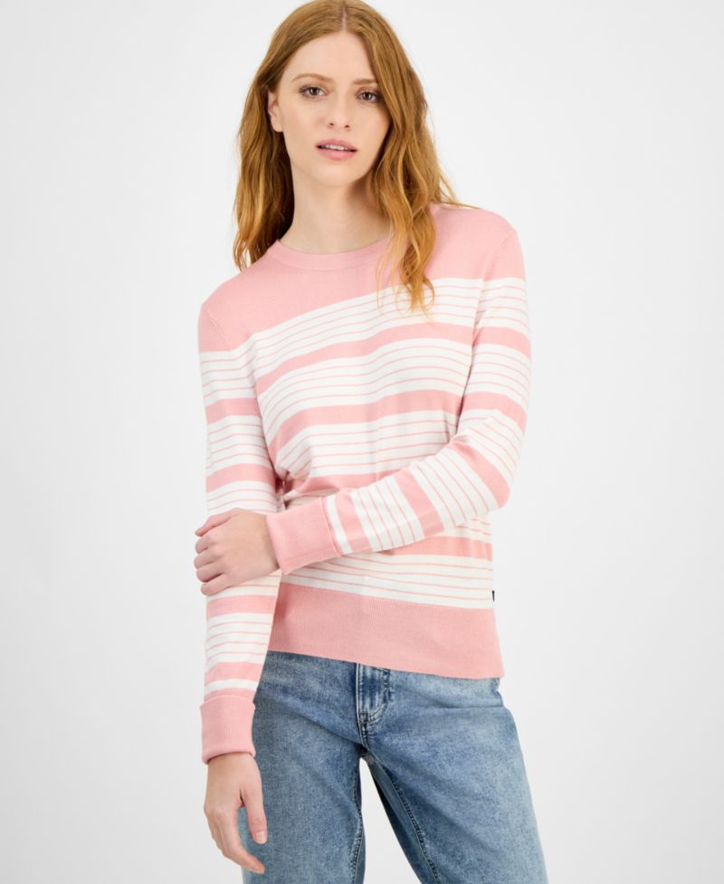 Nautica Women's Mixed Stripe Crewneck Sweater