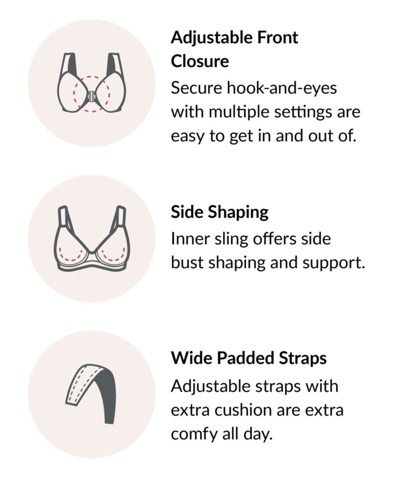 Plus Size Full Figure Magiclift Natural Shape Front Closure Wirefree Bra 1210
