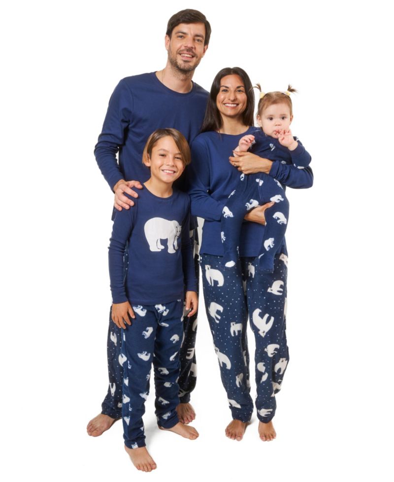 Men’s Cotton Top and Fleece Pants Holiday Pajamas