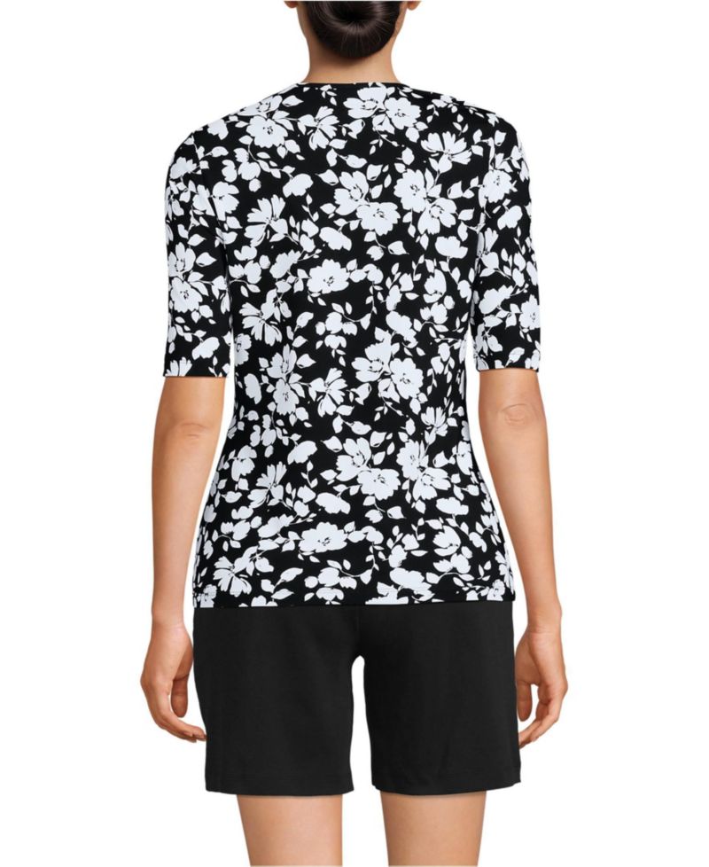 Women's Elbow Sleeve Crewneck Garden Tee- Sunshade UPF 50 Quick Dry