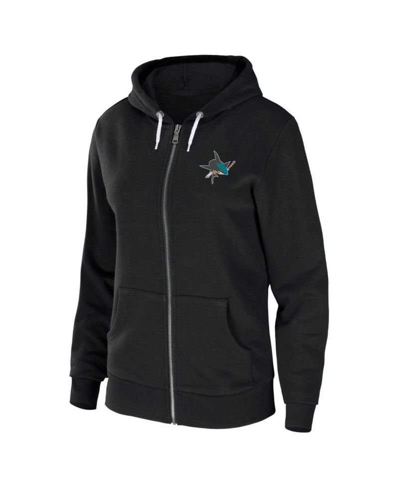 Women's Black San Jose Sharks Sponge Fleece Full-Zip Hoodie