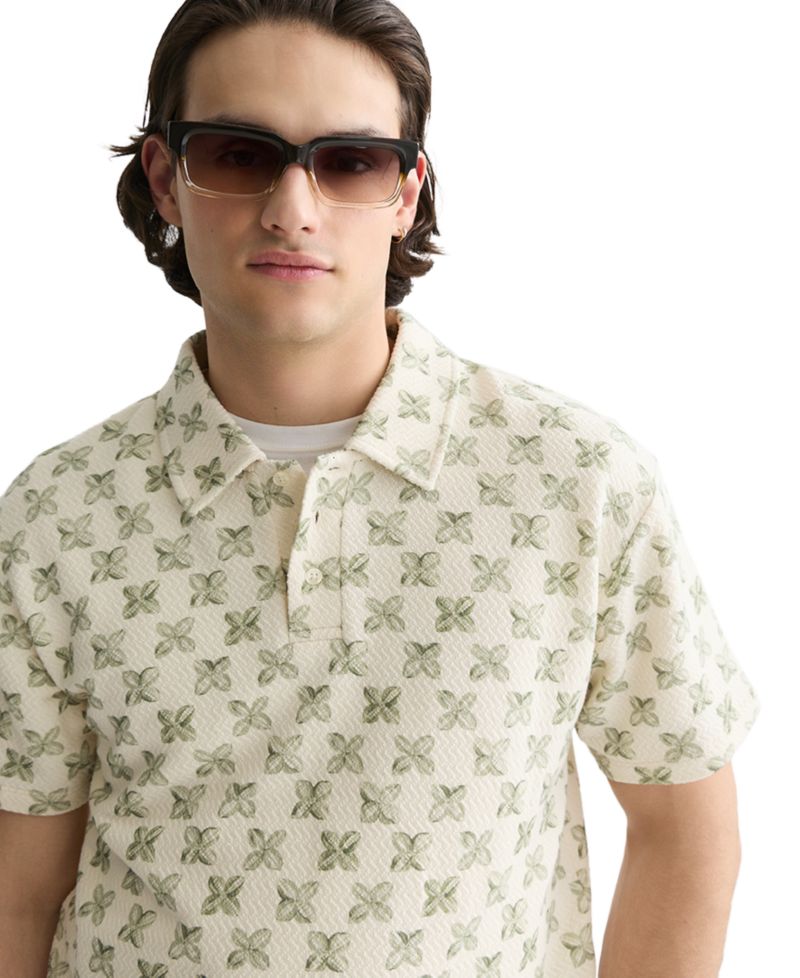 Men's Printed Short-Sleeve Polo Shirt