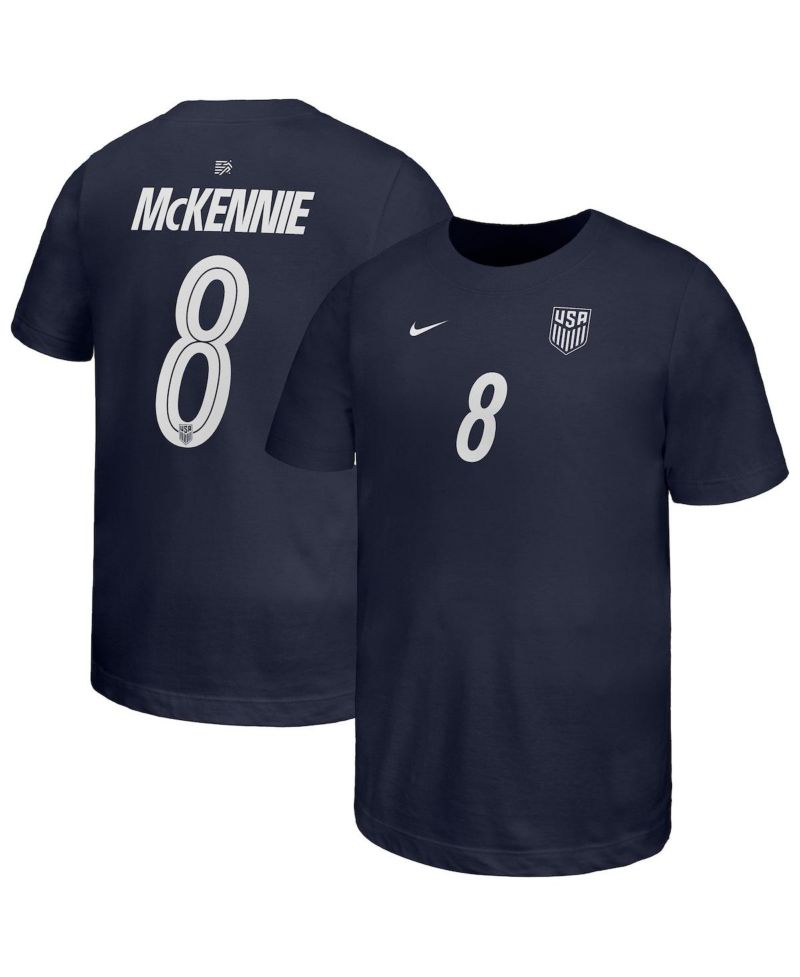 Big Boys and Girls Weston McKennie Navy USMNT Away Player Name & Number T-Shirt
