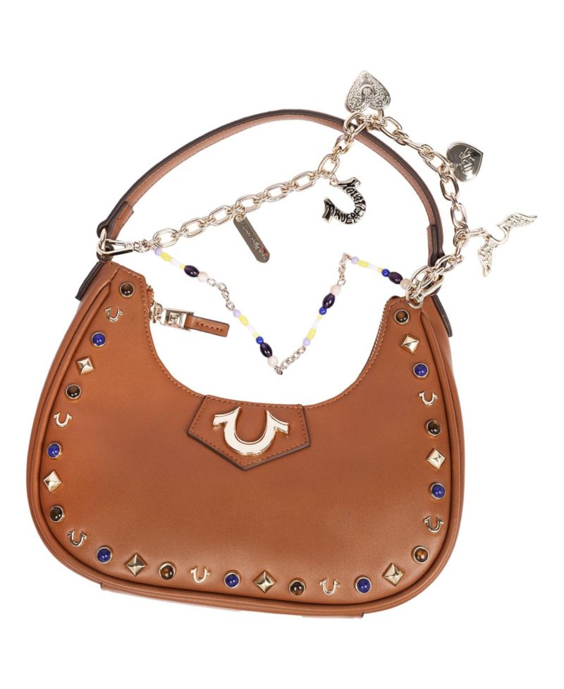 Women's Chain and Studs PU Hobo Bag