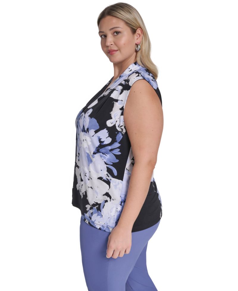 Plus Size V-Neck Printed Top