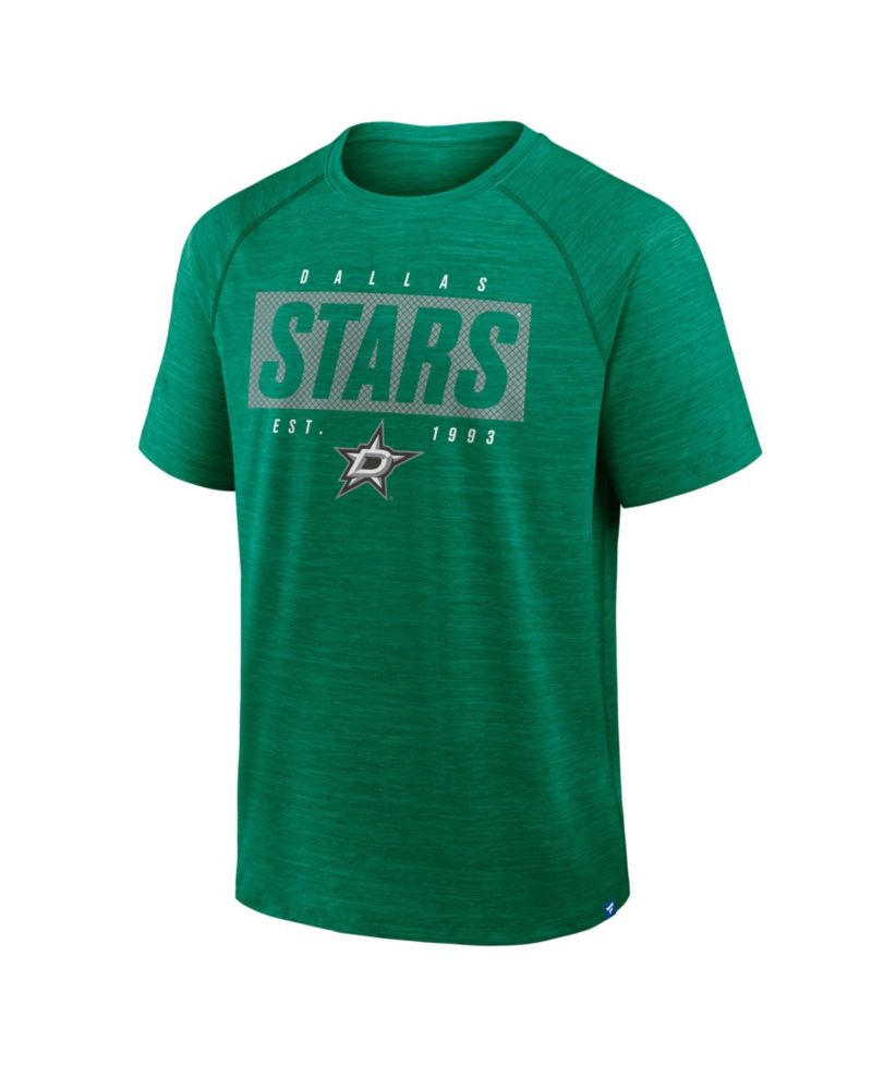 Men's Heather Kelly Green Dallas Stars Breakaway Clutch Raglan T-Shirt