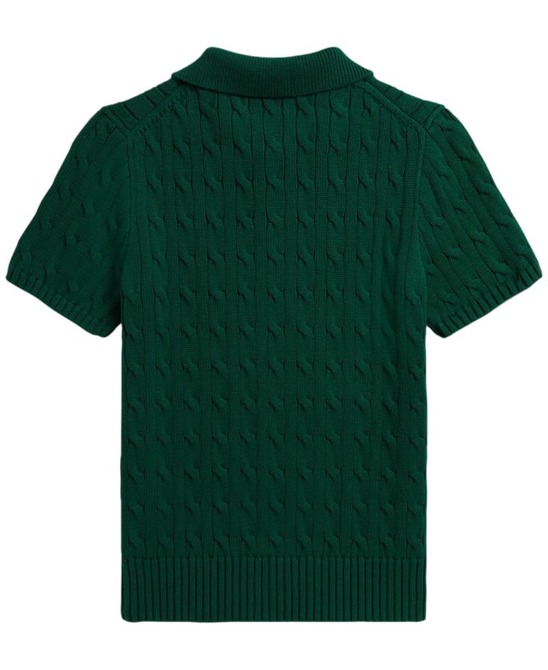 Boys' 8-20 Cable-Knit Cotton Polo Sweater