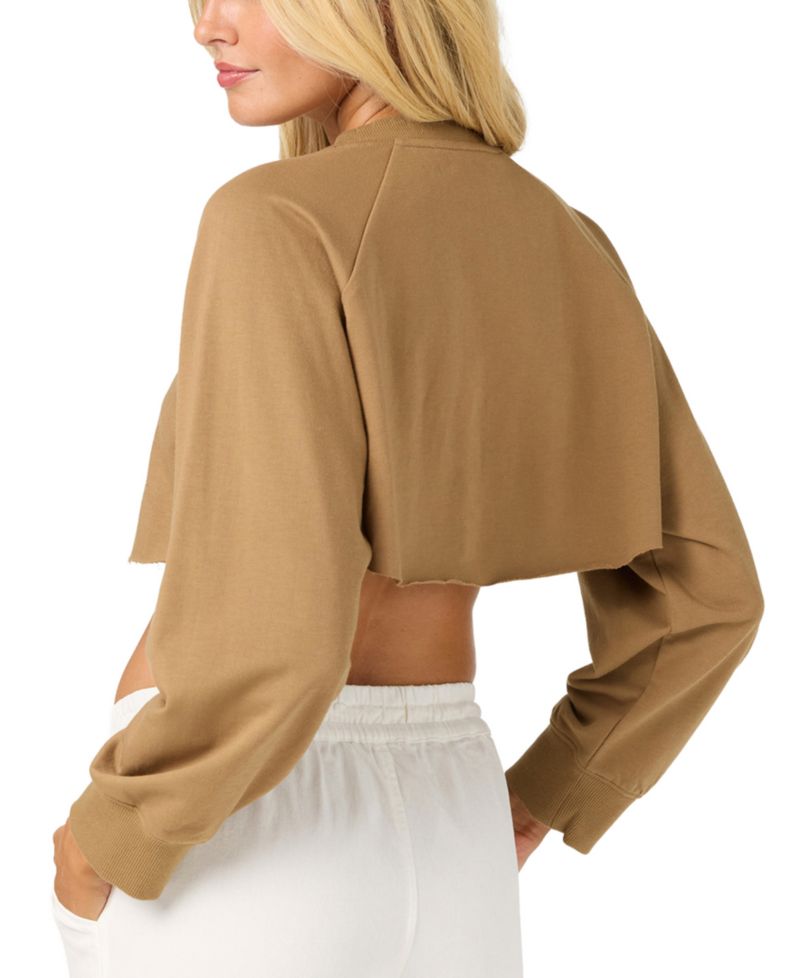 Women's Palm Raw Edge Crop Fleece Crewneck Sweatshirt